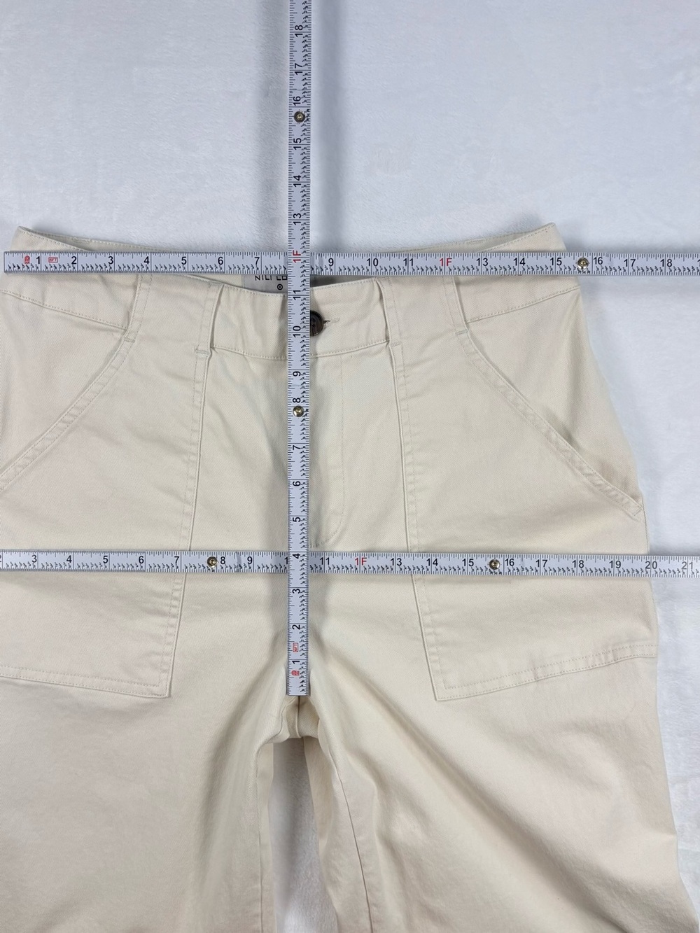 NILI LOTAN x Target Ivory High Rise Wide Leg Cotton Trouser Pants 8 - Picture 8 of 9